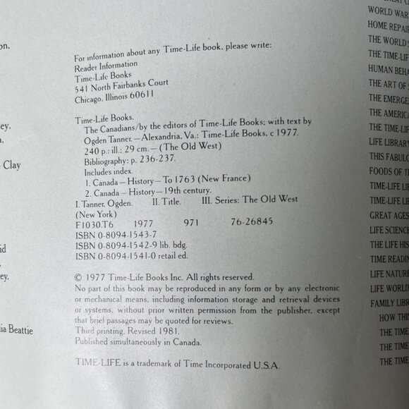 The Canadians The Old West Series Time Life Vintage Book 3hd Printing 1981 - Picture 4 of 15